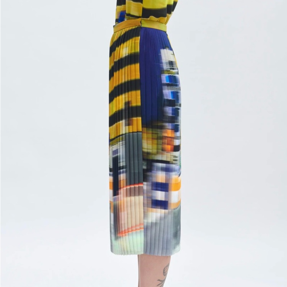 FR 38/US 6 Dries Van Noten Street Scene Pleated Skirt - Picture 2 of 13